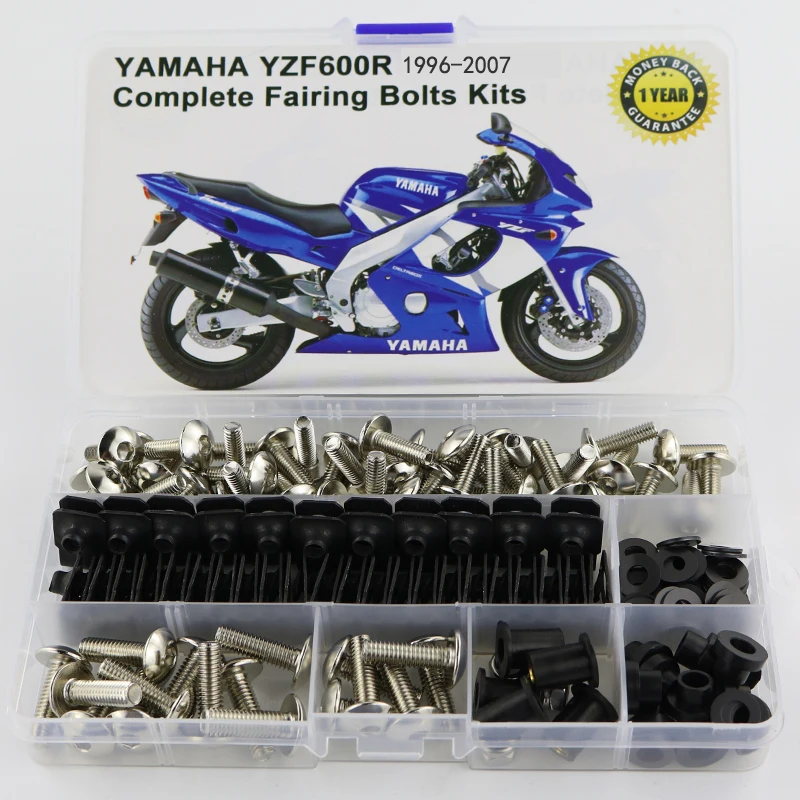 Для Yamaha YZF600R YZF-600R 1996-2007 мотоцикл Полный Обтекатель Болты Комплект зажимы Винты сталь OEM стиль - Цвет: Silver