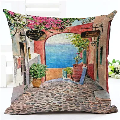 Лидер продаж Американский городок дома декоративная подушка для дивана Подушка Чехол из хлопка и льна квадратные подушки - Цвет: 6