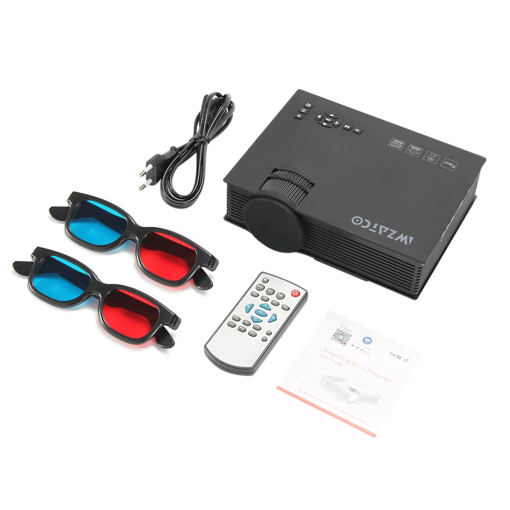 WZATCO UC46 Wireless to Windows IOS Android OS Phone Tablet PC Wifi-Display 1080P 3D Video LCD Digital HDMI LED HD Projector