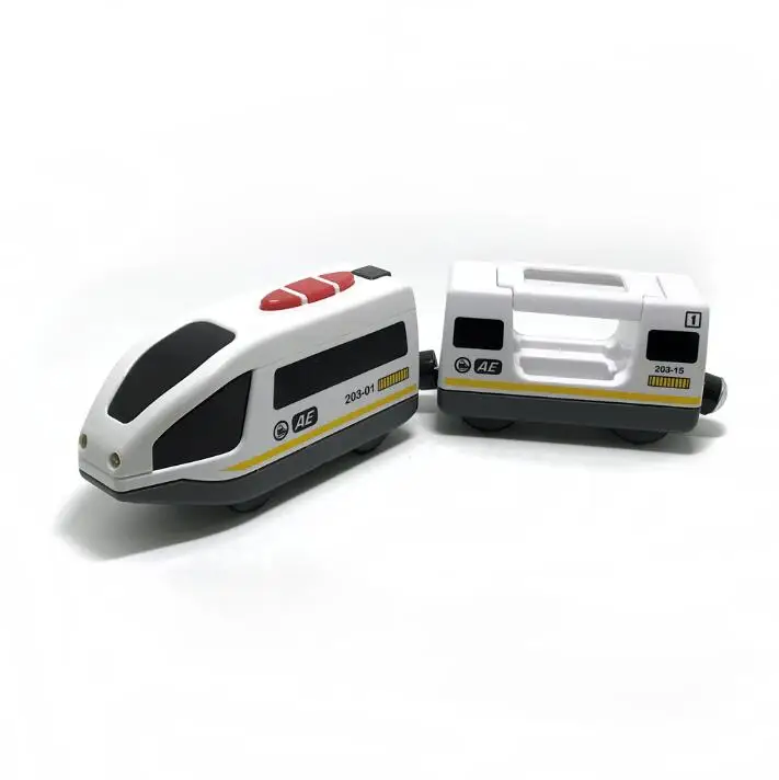 Free shipping Remote control electric magnetic link compatible BRIO wooden track white Harmony train and red worldwide train 11
