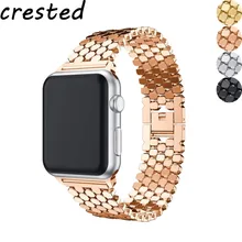 Ремешок из нержавеющей стали для Apple watch, ремешок 44 мм, 38 мм, iwatch, ремешок 42 мм, 40 мм, браслет correa, ремешок для Apple watch 5, 4, 3