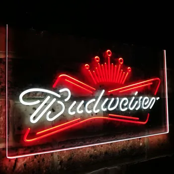 

Budweiser King Beer Bar Decoration Gift Dual Color Led Neon Light Signs st6-a2005