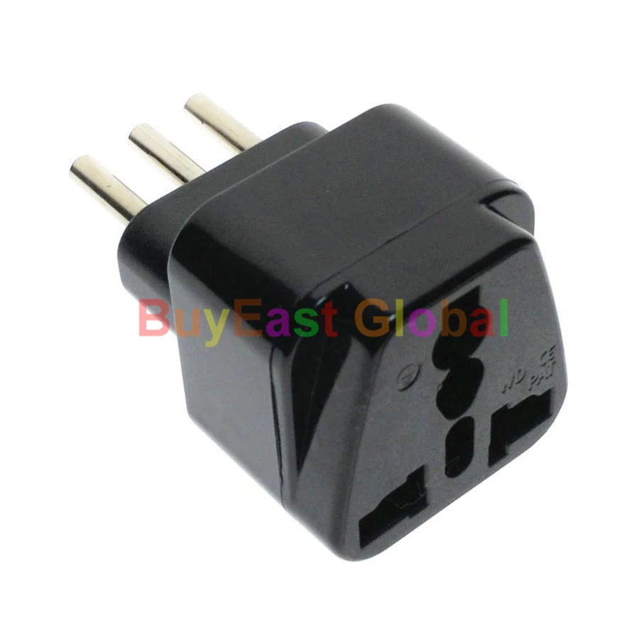 (1 PC) Universal to Italian Chile 3 Pin Electrical Plug Adapter AC100
