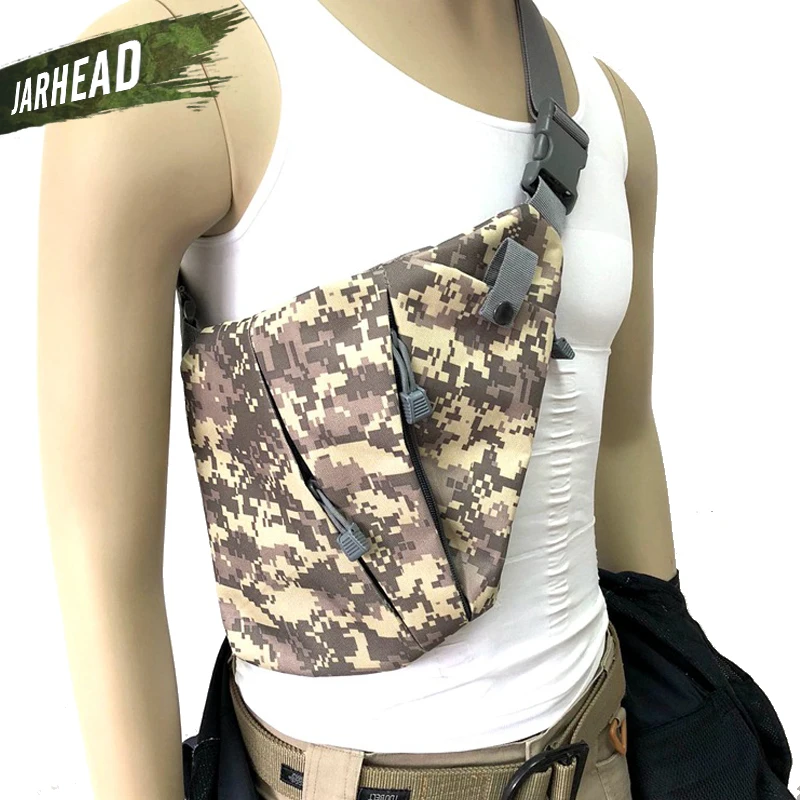 Men Compact Single Shoulder Waterproof Nylon Crossbody Messenger Anti-theft Chest Bag City Jogging Bag