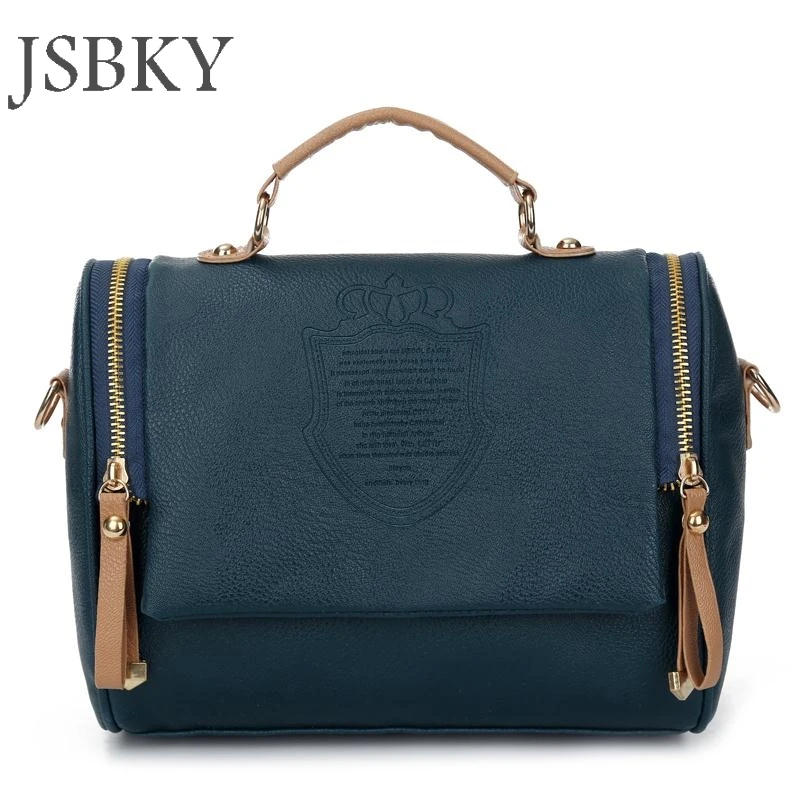 fashion 2017 preppy style stamp women leather handbags one shoulder