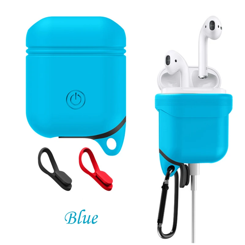 Soft Silicone Case Cover For Apple Airpods Waterproof Shockproof Protector Case Sleeve Pouch for Air Pods Earphone With Hook (11)