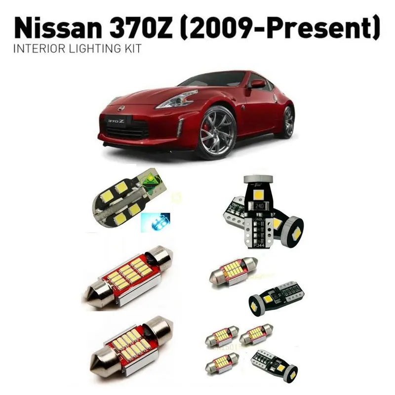 Светодиодные внутренние фонари для Nissan 370z 2009+ 9 pc Светодиодные Автомобильные фары комплект освещения автомобильные лампы Canbus