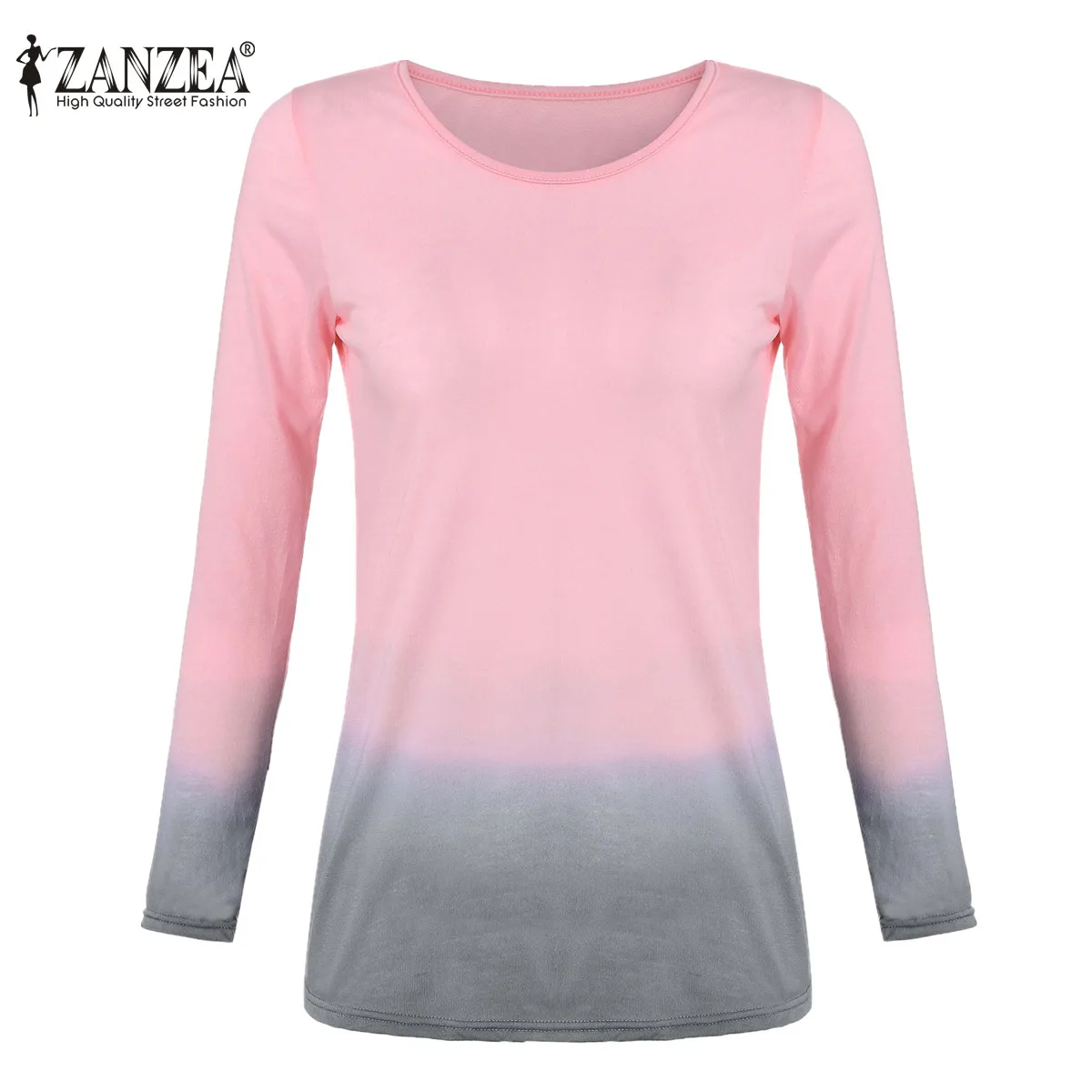 2018 Autumn Women Gradient T-Shirt Ladies Casual O-neck Long Sleeve Cotton Tops Tees Loose T shirts Blusas Plus Size 6XL 2018 Autumn Women Gradient T-Shirt Ladies Casual O-neck Long Sleeve Cotton Tops Tees Loose T shirts Blusas Plus Size 6XL