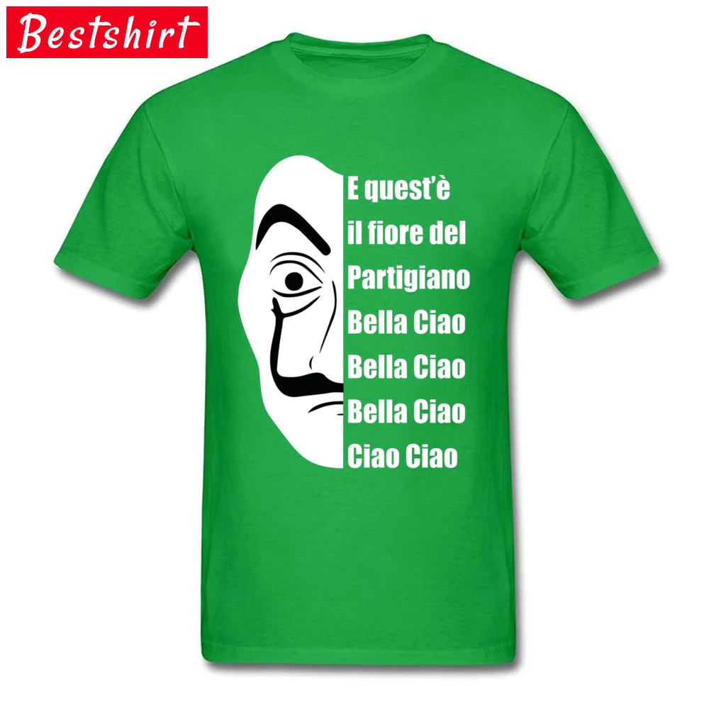 La casa de papel 20445 Dominant Short Sleeve Cool T-shirts 100% Cotton Round Neck Men Tops Tees Tops Shirts Summer Fall La casa de papel 20445 green
