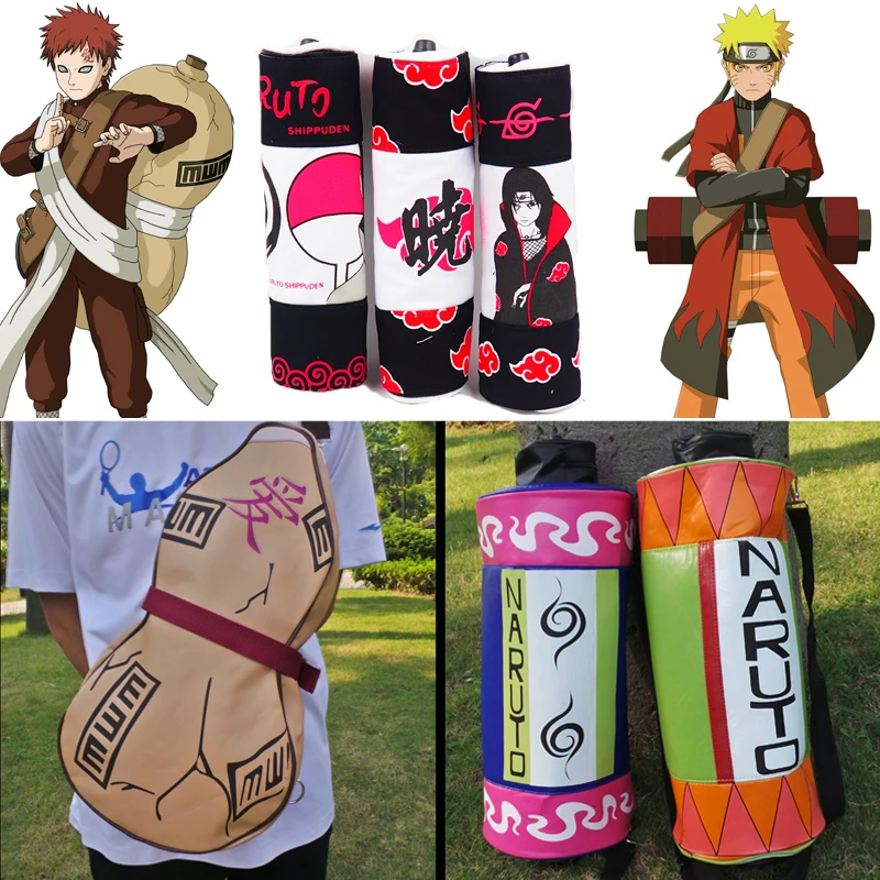 

Naruto Uzumaki Gaara Backpack Scroll Weapons Cosplay Props Pu Pencil Case Unisex Pencil Bag Akatsuki