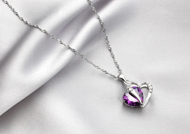 FEP3 Women fine jewelry,delicate two love heart necklace,beautiful zircon 925 silver pendant for graceful lady FEP3 Women fine jewelry,delicate two love heart necklace,beautiful zircon 925 silver pendant for graceful lady