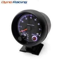 Тахометр 3 3/" черный цвет 0-8000 rpm датчик с Интер сдвиг голубой Led автомобилей метр гонки метр YC100139