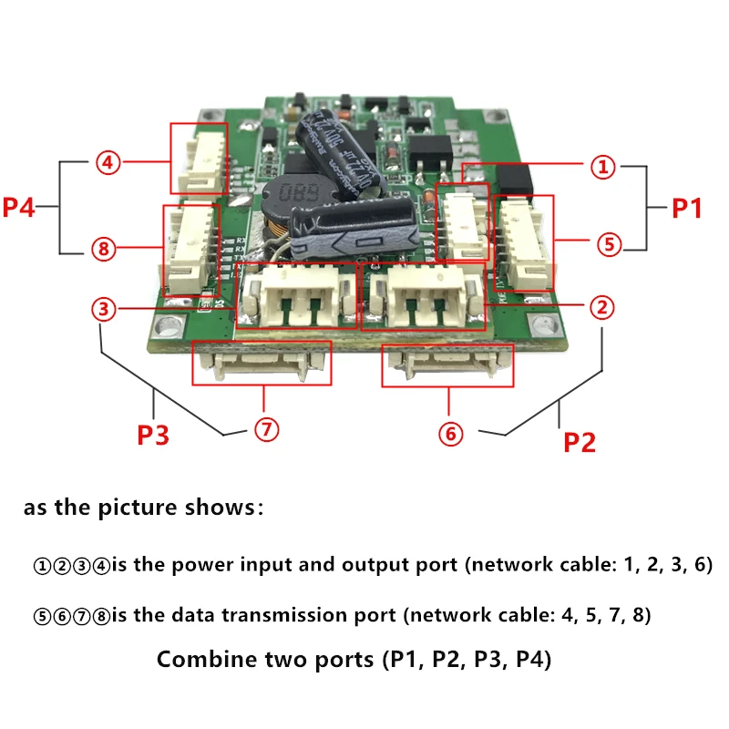 Модуль порта вызова Buck коммутационная плата 802.3af/AT порт питания 30w48v для ip-камер NVR ip phone 4 poe коммутатор PD разделение buck 12 v