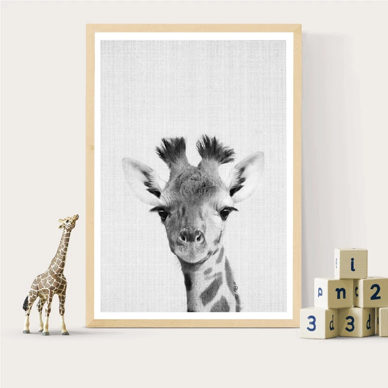 Safari Giraffe Canvas Prints Painting Kids Room Decor