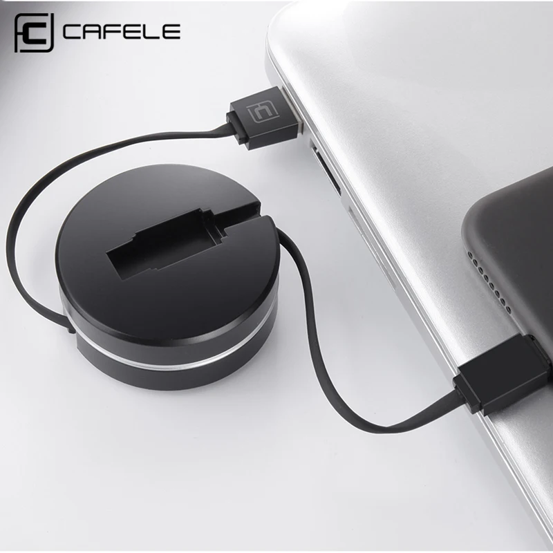 CAFELE Cable de Carga USB para el iphone 7 6 6 S Plus 5 5S Data Sync Cable USB para el iphone Mini Teléfono Portátil Retráctil Cables