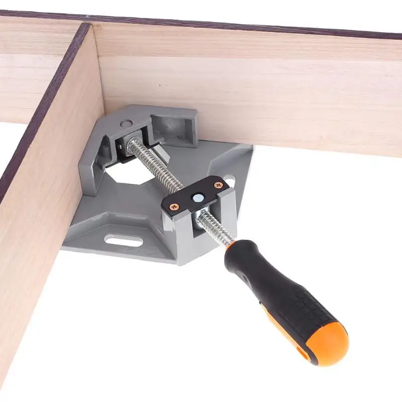 Алюминиевый зажим с одной ручкой 90 градусов под прямым углом, зажим для плотника, регулируемый зажим для деревообрабатывающей рамы, прямоугольный инструмент для папок