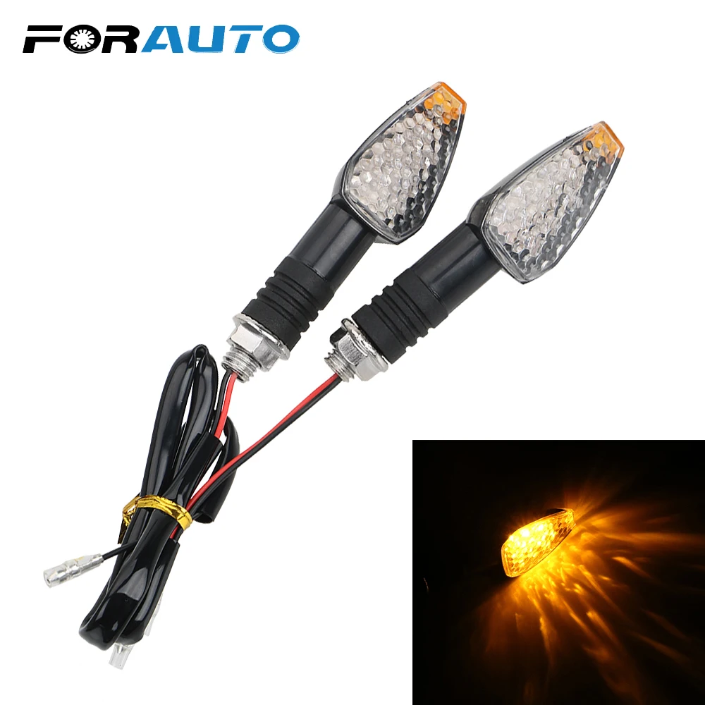 

1 Pair 10 LED Motorcycle Turn Signal Lights Moto Tail Brake Lights Amber Signal Lamp for Harley Motorbike Indicator Blinker