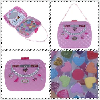 

Safety Cosmetic Travel Box Girls Beauty Makeup Kit Kid Makeup Set Toy Dressing Make Up Toy Pretend Play Toy For Girls