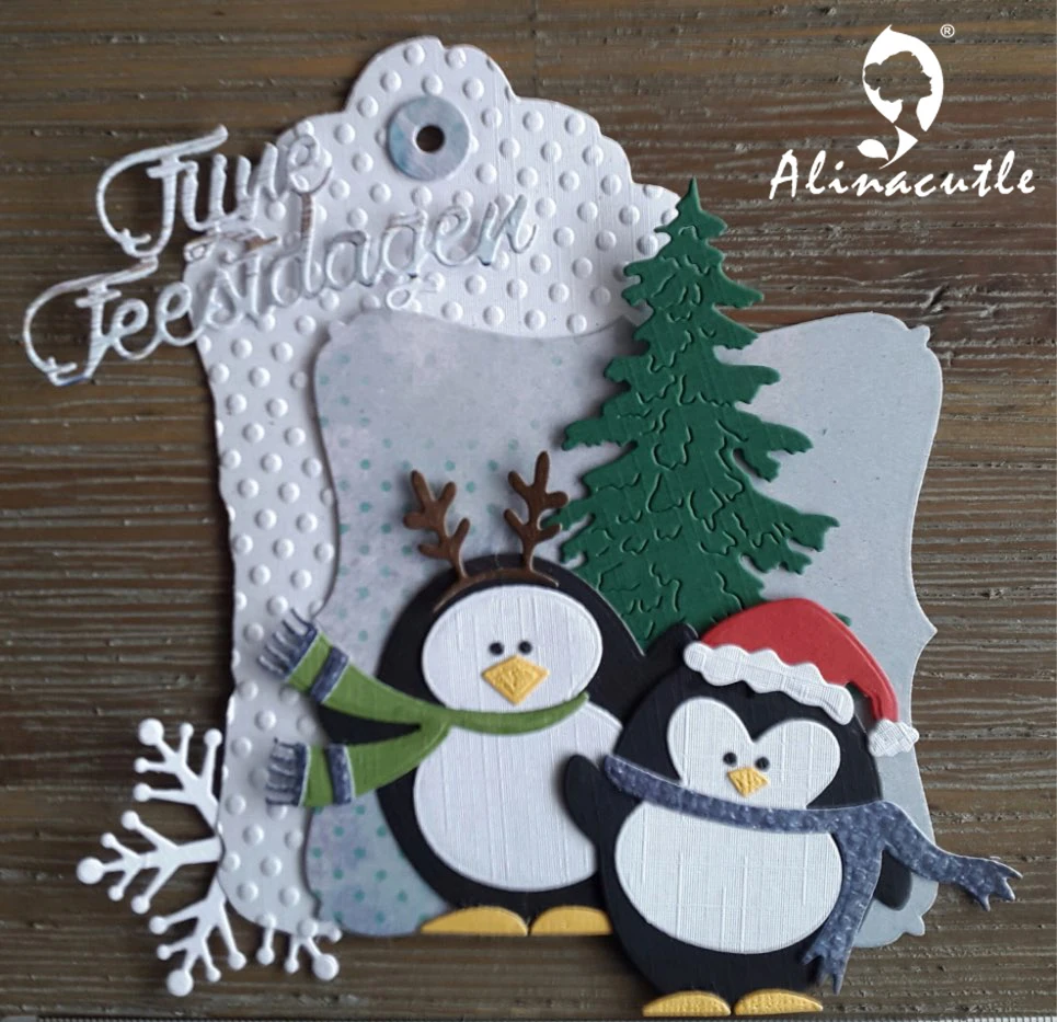 

METAL CUTTING DIES die cut penguin Noel Santa snow new year build up collage dies Scrapbooking card PAPER CRAFT stencil punch