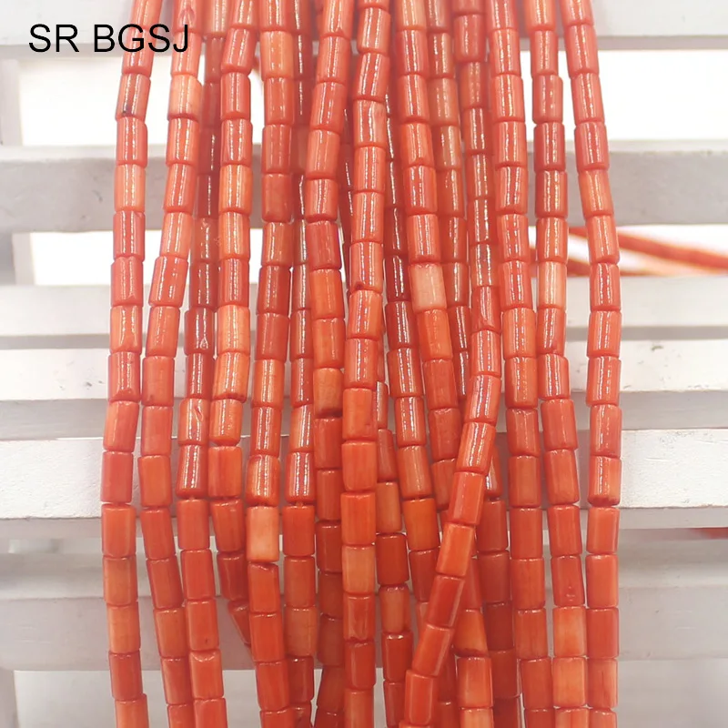 3x5 мм красный/оранжевый натуральный красный оранжевый Коралл прокладка фурнитура бусины нить 15"