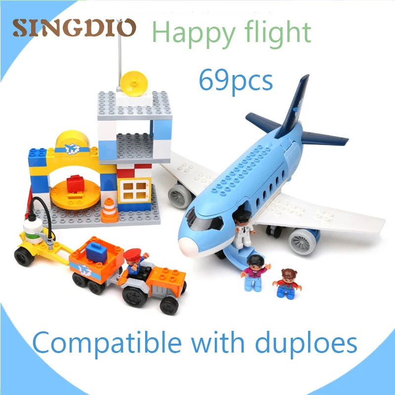 Happy flight 69PCS building blocks DIY Early Learning Baby toys self-locking bricks educational toys compatible with dduplo baby-brick : image Happy flight 69PCS building blocks DIY Early Learning Baby toys self-locking bricks educational toys compatible with dduplo baby-brick