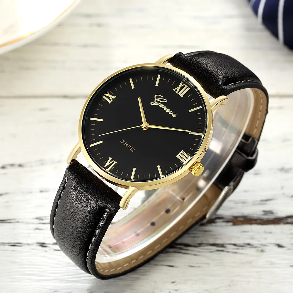Geneva Classic Hot Luxury Business Women Ladies Stainless Steel Analog Quartz Analog Wrist Watch Wholesale Gift Dropshipping