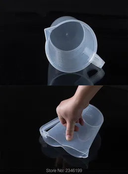 

2PCS 2000ML 3000ML High Quality PP Plastic Beaker Liquid Powder Measuring Cups With Handle Scale School Lab Kitchen Coffee Shop