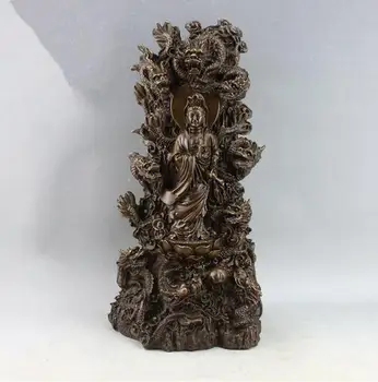

Copper Statue Mercy Buddha, pure copper, a Buddism godness Guanyin, nine dragon Avalokiteshvara, dragon ball, Eliminating the di