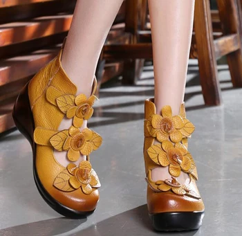 

National Style Leather Women's Shoes New Spring Shoes Waterproof Platform Slope Mori Girl Thick-soled Single Shoes