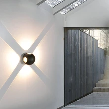 4 шт. Открытый водонепроницаемый настенный светильник Современный минималистичный круглый шар крест светодиодный настенный светильник 8 Вт горячее домашнее освещение алюминиевый настенный светильник