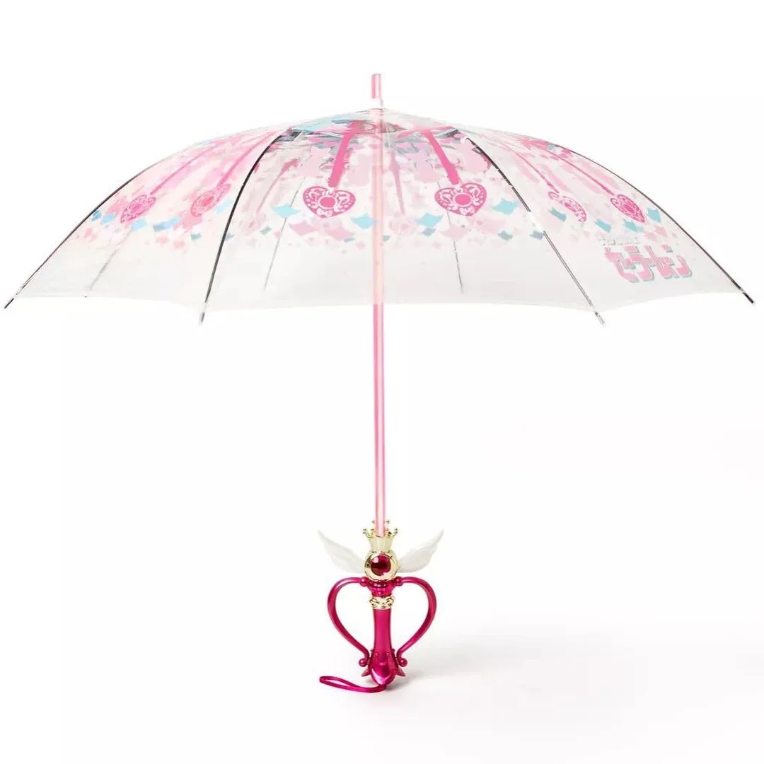 

New Sailor Moon Magic Stick Umbrella Second Generation Clear LED Light Transparent Umbrella Cosplay Props Girls Gift Limited