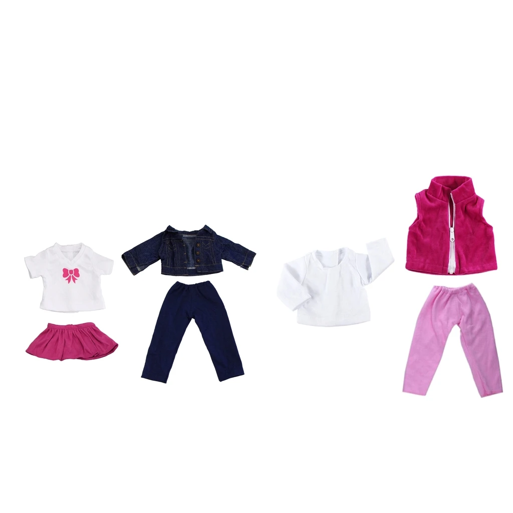 MagiDeal 2 Set Handmade Clothes for 18inch American Doll DIY Dress up Accessory Girl Gifts