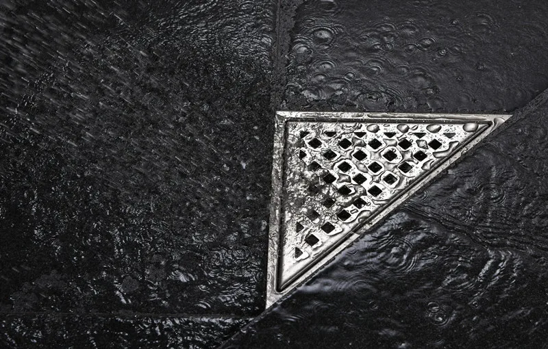 Нержавеющая сталь ванная комната трап душ Трап треугольной формы Решетка отходов слива