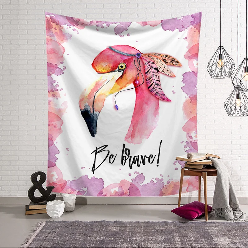 

Pink Flamingo Custom Tapestry Wall Hanging Wall Tapestry Blanket Farmhouse Decor Wall Cloth Dorm Decor 100% Polyester Printed