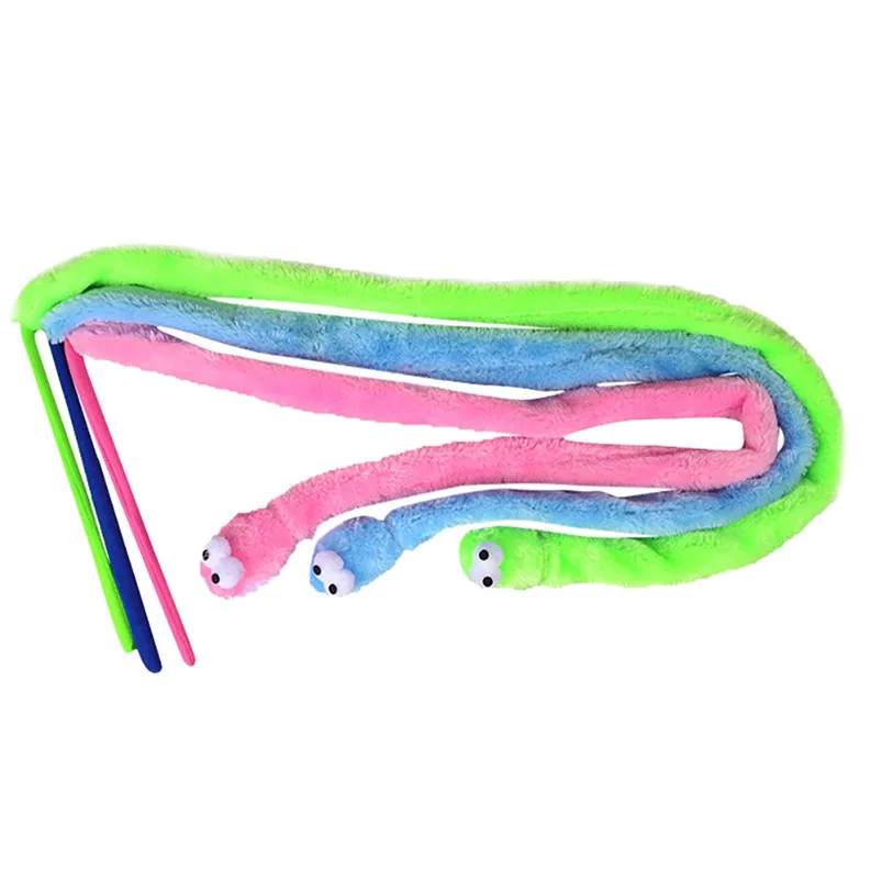 Pet Cat Teaser Funny Cartoon Snake Toys Plush Cat Wand Cat Catcher Teaser Sticks Cat Interactive Training Toys Wholesale noJY4 (7)