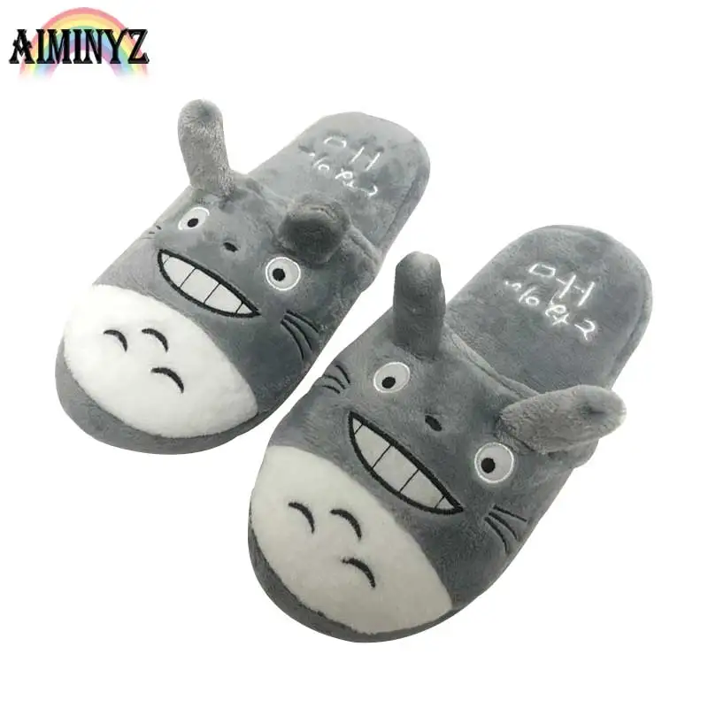 

Totoro Slippers Women Rubber Couples Shoes Ladies Slipper Cute Animal Funny Chausson Fur Flat Funny Floor Bathroom Female Men