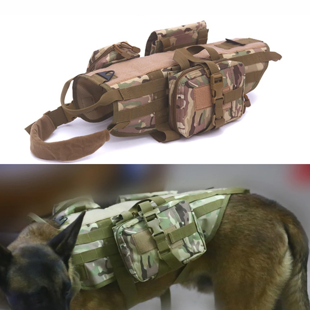 Tactical Dog Vest for Walking Hiking Hunting Military Waterproof MOLLE