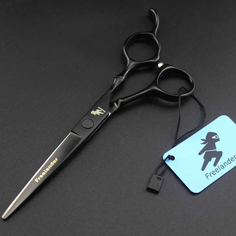 Профессиональные 6 дюймов черные ножницы для стрижки волос с бамбуковой ручкой парикмахерские титановые салонные Горячие барберские ножницы-магазин-поставка