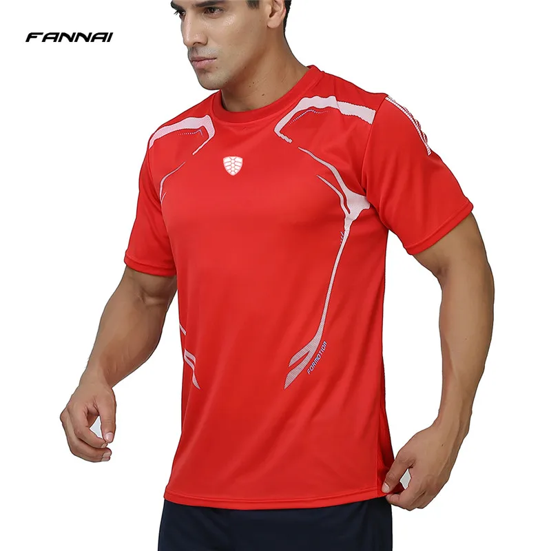 FANNAI Brand hombres tenis deportes al aire libre entrenamiento de secado rápido bádminton hombres camisetas de manga corta Camisetas tops ropa