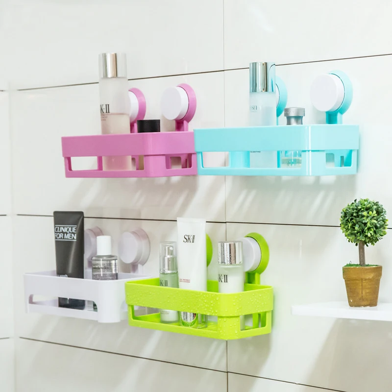 Vanzlife متعدد الألوان قوي مزدوجة مصاصة المرحاض الحمام تخزين الرف رف رف المطبخ الحطام