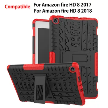 

Case For Amazon fire HD 8 2018 2017 7th 8th generation Cover Heavy Duty 2 in 1 Hybrid Rugged Durable Funda Tablet Stand Shell