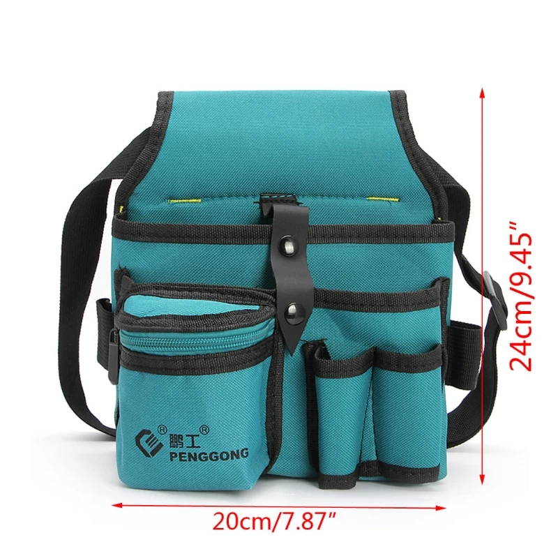 

Blue 24x20cm Storage Tools Bag Oxford Cloth Multifunctional Waterproof With Strap