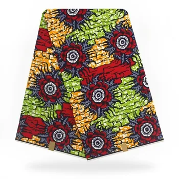 

African Wax Veritable Prints 100% Cotton Ankara Fabric Pagne Veritable Wax Printed Fabrics 6 Yards For Ankara Party Dress Soft
