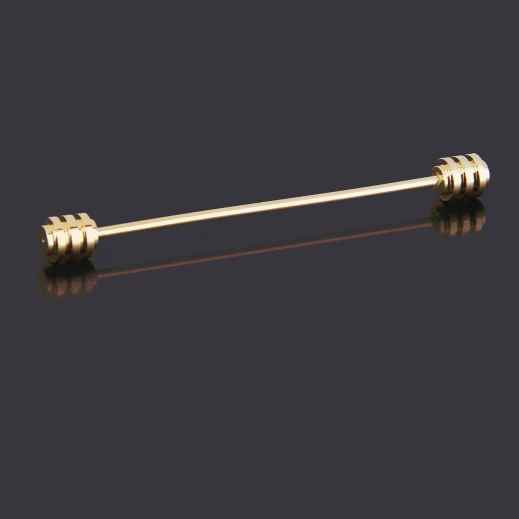 2 Pieces Barbell Pin Collar Lapel Tie Bar Mens Wedding Stick Clip Badge Mens Suit Jewelry