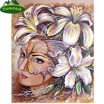 

YUMEART 5D DIY Diamond Embroidery Paintings Rhinestone Pasted diy Diamond painting cross-stitch Lily Flower Mosaic Room Decor