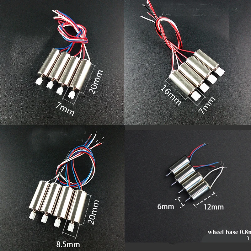 4 шт. DIY полого вала моторы 9 T/12 T зубов 1020/720/612/615/716/816/8520/N50/Q353/716 w/Вилки для радиоуправляемого летательного аппарата FPV сборки часть