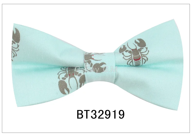 BT32919 Хлопковые мужские повседневные рубашки с животным галстуком-бабочкой, галстуки-бабочки для мужчин и женщин, галстуки-бабочки для взрослых с мультяшным принтом, галстуки-бабочки, свадебные галстуки-бабочки - Цвет: BT32919