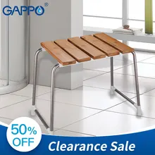 GAPPO сидения свободно стоящий стул для ванной комнаты бамбуковое сиденье из нержавеющей стали скамейка для ванной душевые стулья