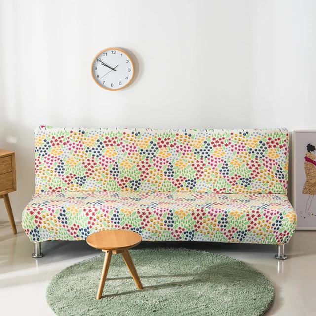 Flowers Couch Sofa Covers Universal Stretch Furniture Armless Flowers Couch Sofa Covers Universal Stretch Furniture Armless Bed Plants Pattern Slipcovers For