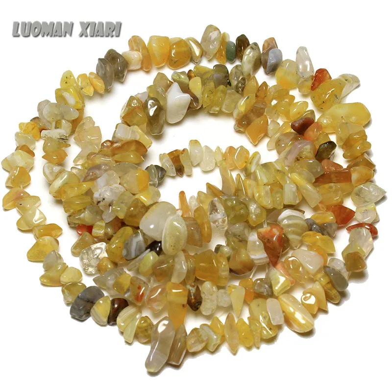 AAA+ Wholesale 5-8 mm Gravel shape Yellow Bahrain Natural Stone Beads For Jewelry Making DIY Bracelet Necklace Strand 34'' |